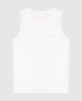 Givenchy Children's white ribbed top with logo H3072412