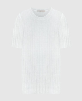 Valentino White t-shirt with a scar made of linen 4B0KC56J8J0