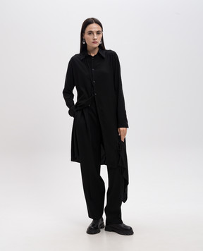 Y`S Yamamoto Black blouse with lacing YOB14200