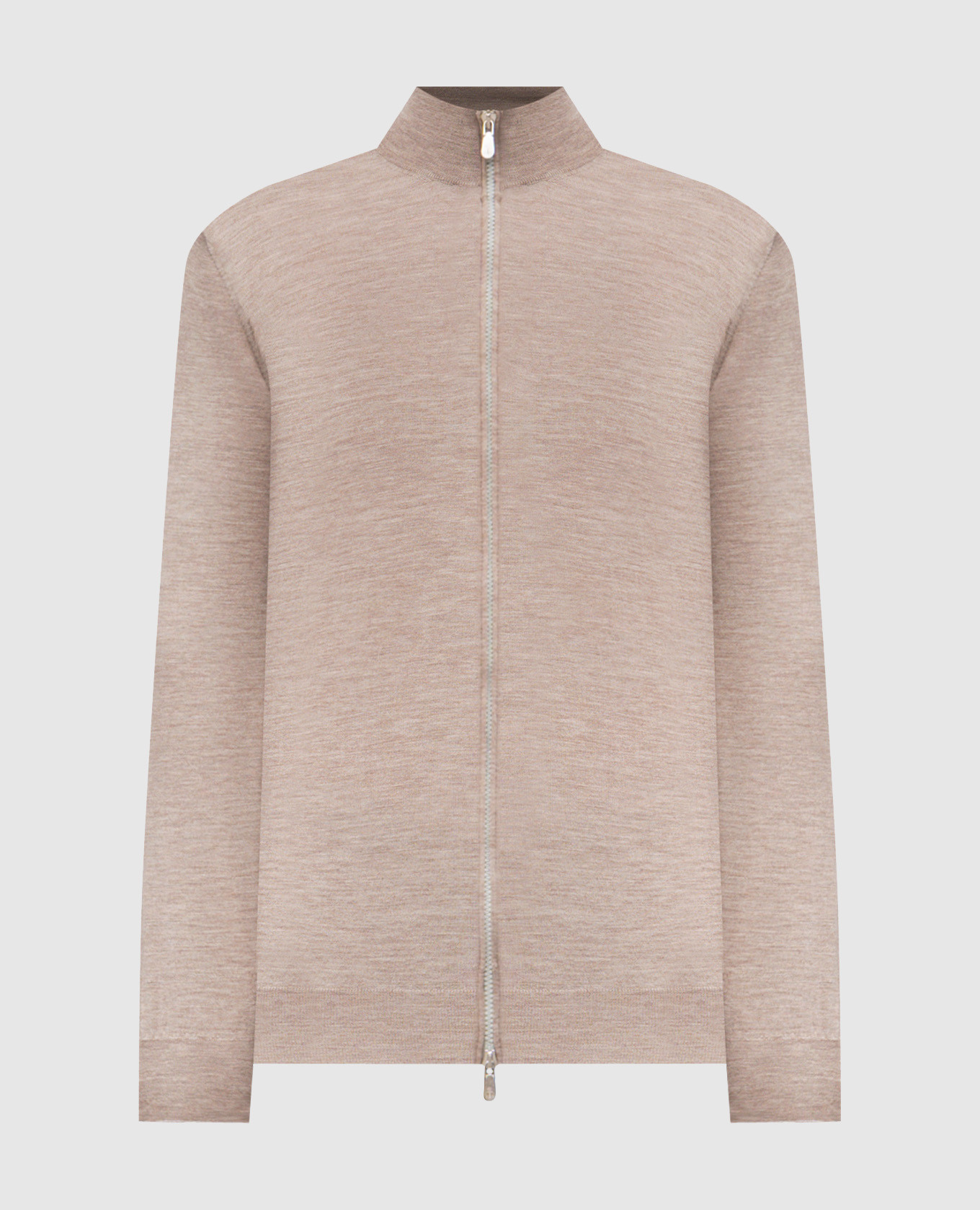 Brown melange wool cardigan