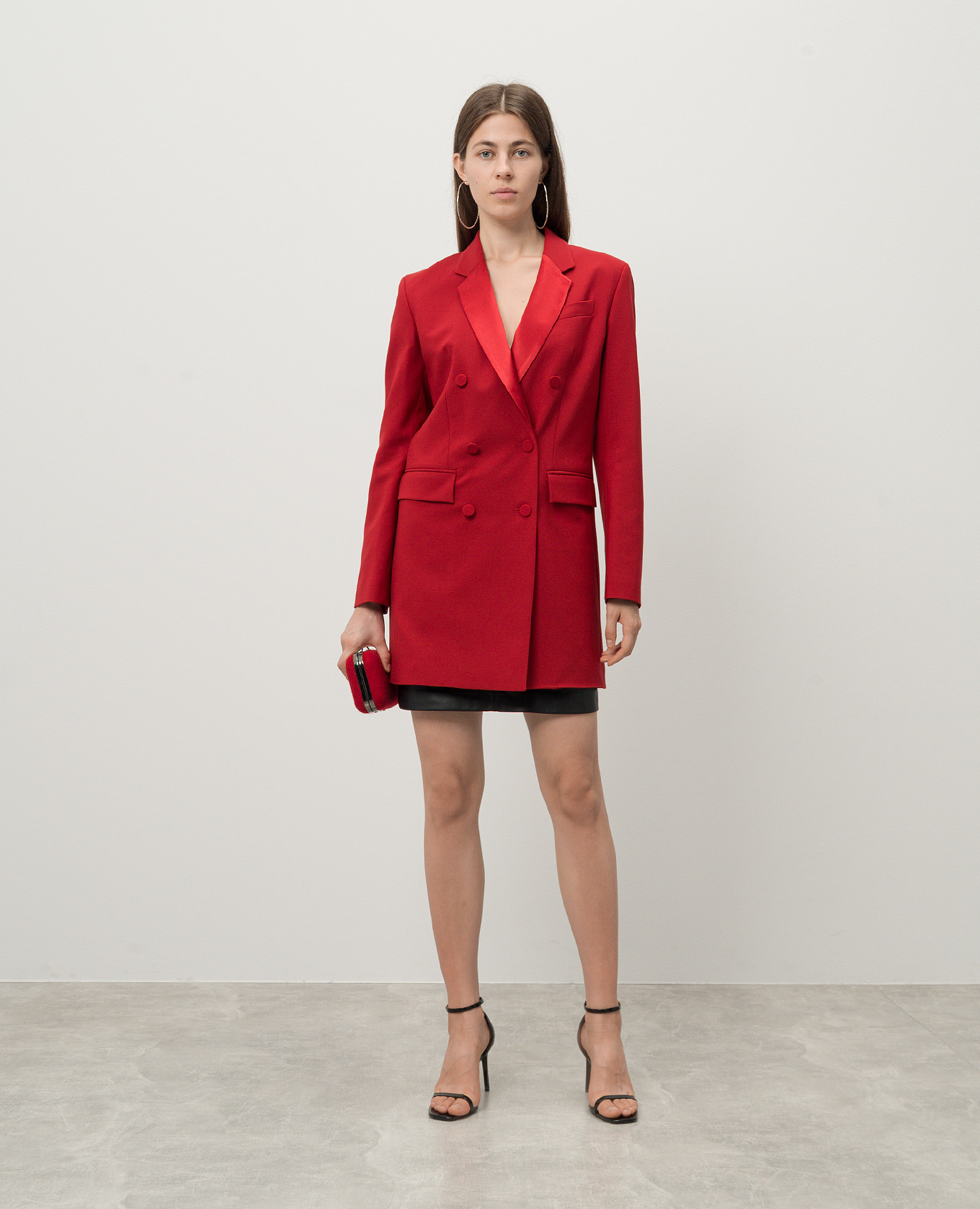Red double-breasted Abito wool jacket with metallic logo Dondup 2