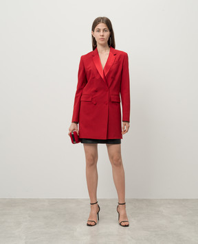 Dondup Red double-breasted Abito wool jacket with metallic logo DA416TS0009DXXXC