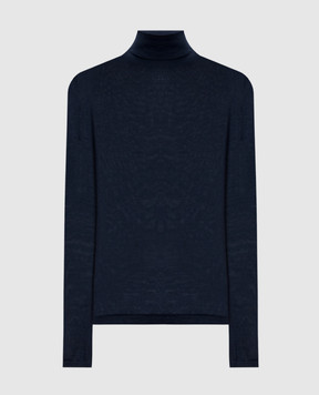 Brunello Cucinelli Blue cashmere and silk turtleneck M13800063P