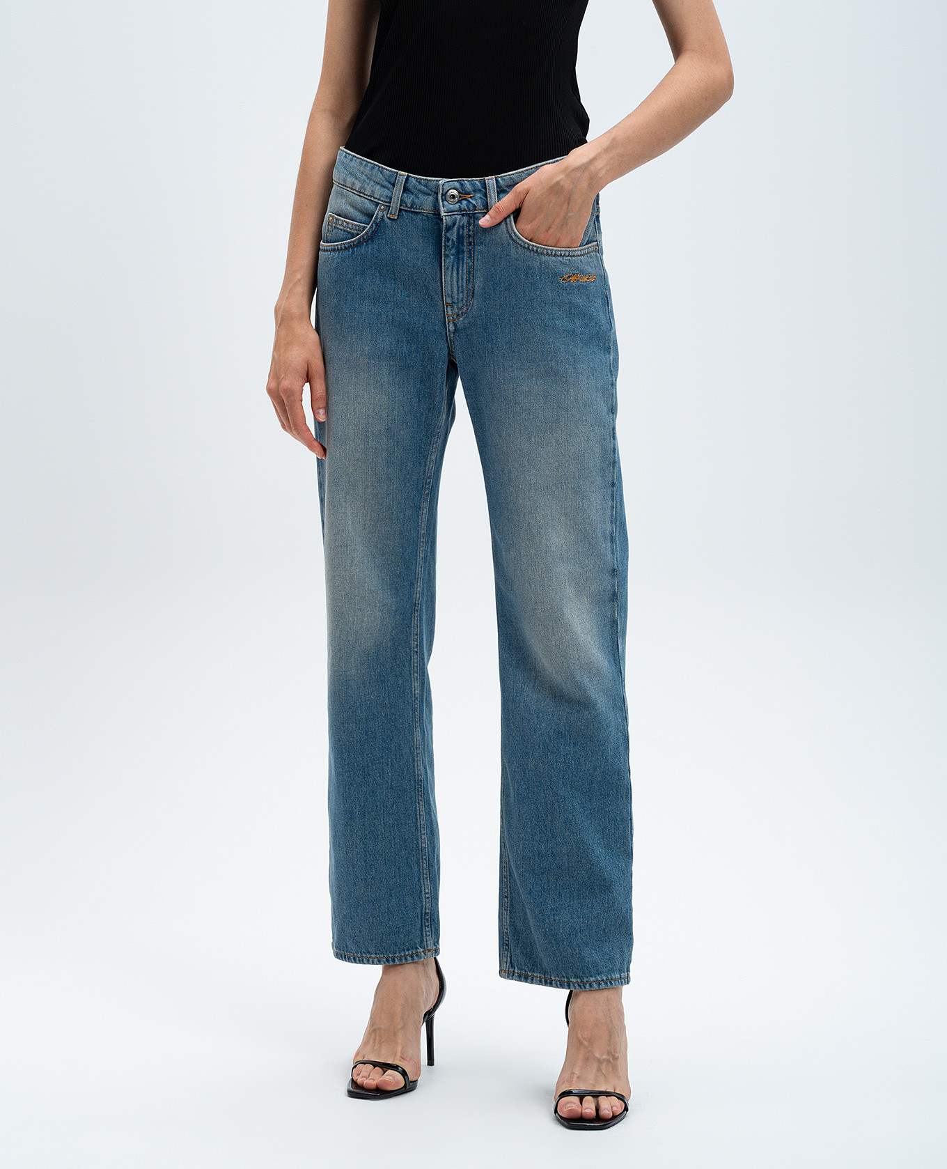 Blue jeans with a distressed effect Off-White 3