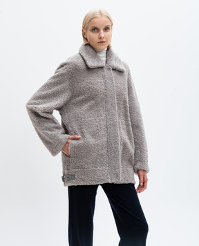 Simonetta Ravizza Gray shearling coat F04JA273H1