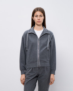 Peserico Gray sports jacket with monil chain S12531J001126