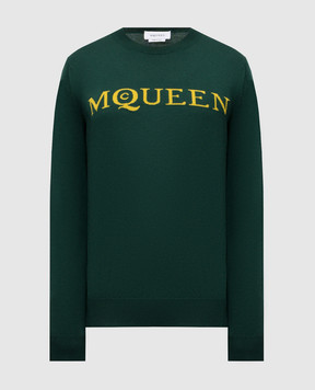 Alexander McQueen Green wool jumper with logo 839681Q1BEB