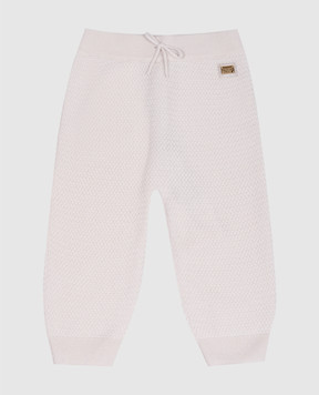 Dolce&Gabbana Children's beige wool and cashmere trousers with logo L1KP04JFMFB