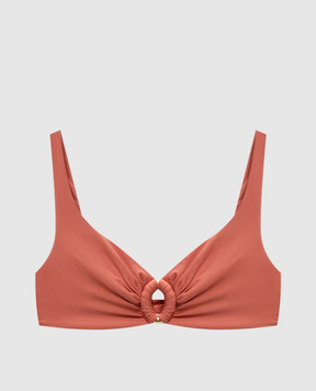 Fisico Pink swimsuit bodice with drapery FR51M0