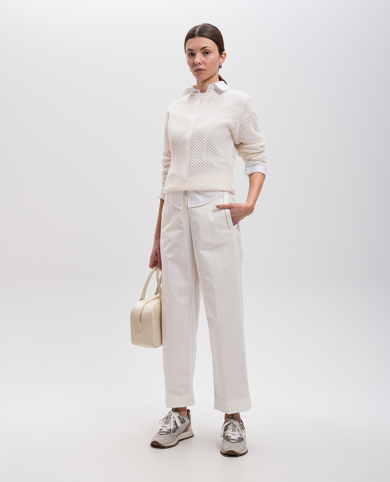 

White wool jumper with sequins Peserico