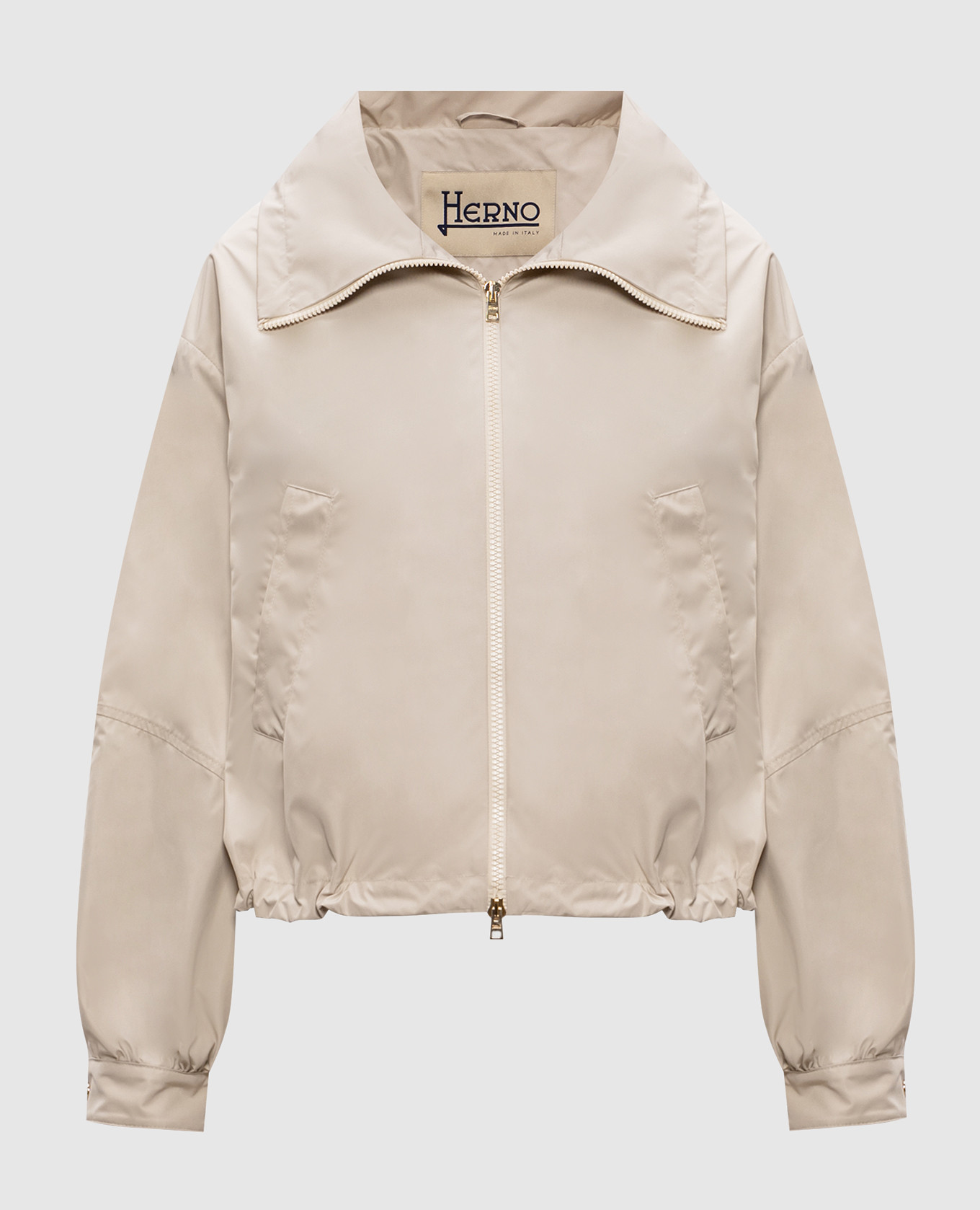 

Beige windbreaker with logo Herno