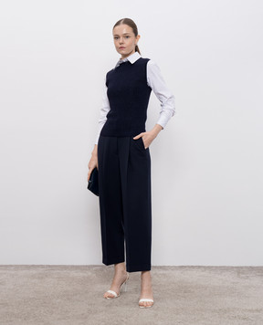Peserico Blue ribbed top with lurex A98191F1809287