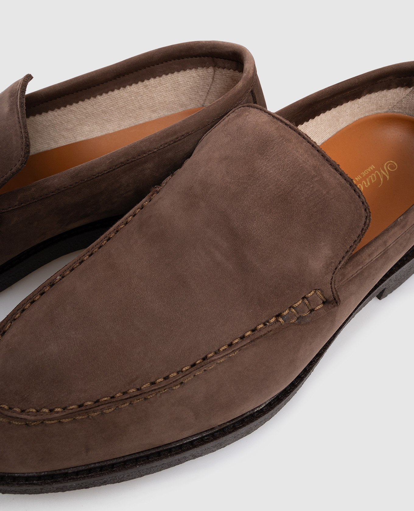

Brown nubuck loafers Enrico Mandelli