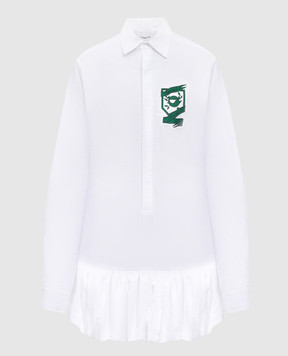 Coperni Vestido camisero blanco con bordado de logo COPR147F2018