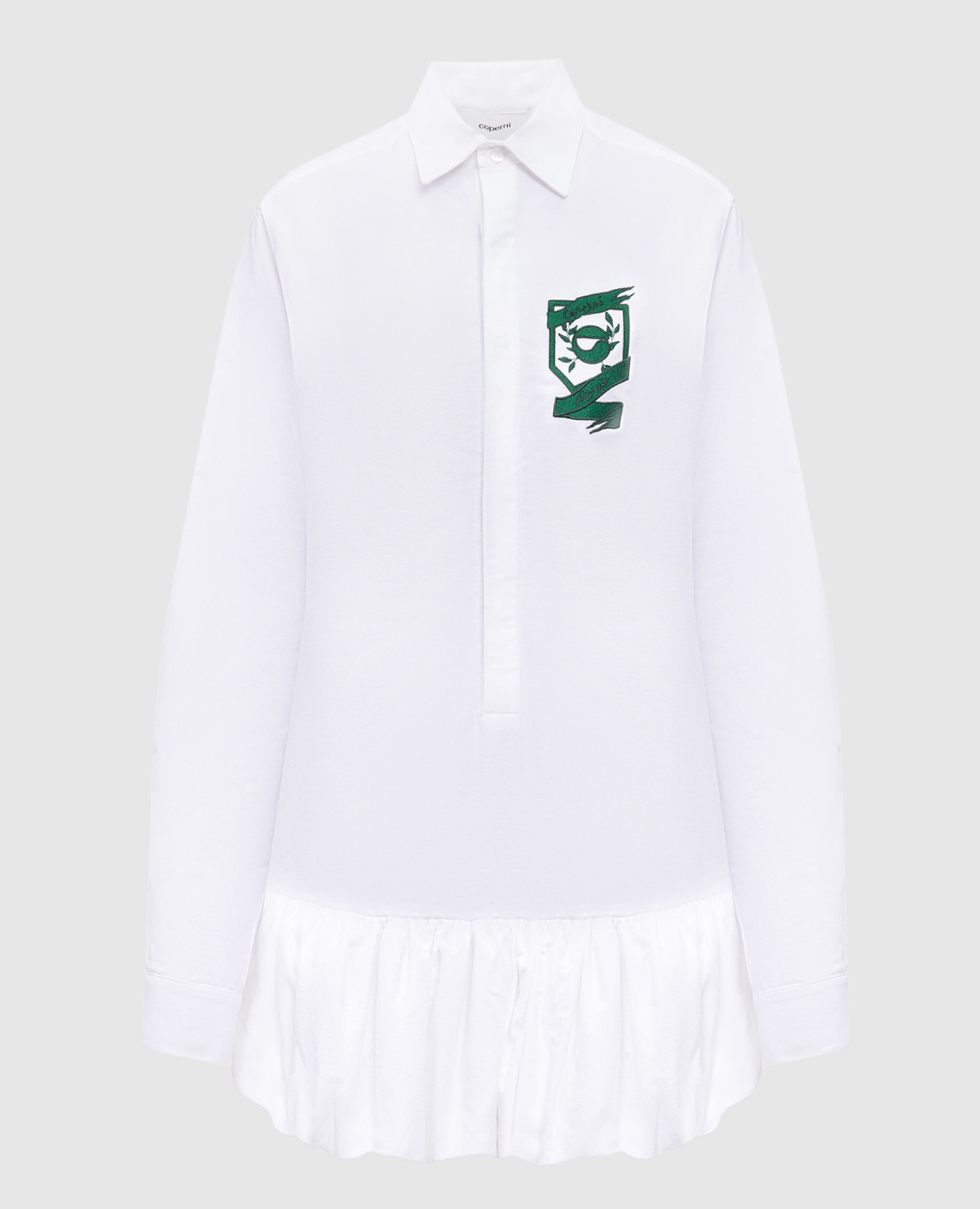 White shirt dress with logo embroidery Coperni