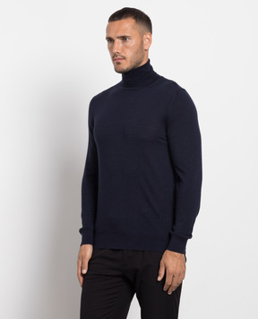 Cashmere&Whiskey Blue wool, silk and cashmere golf MU8571318410R3XL