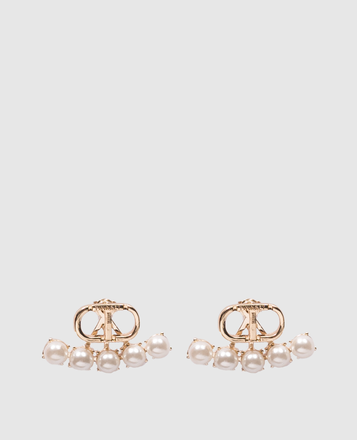

Golden earrings with beads and logo Twinset, Золотистый