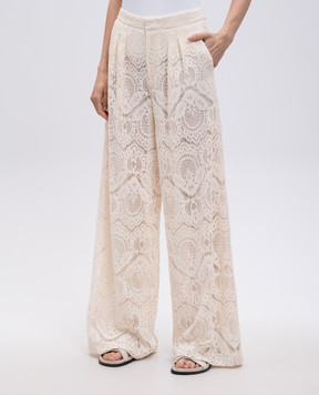 Twinset Beige Procida lace pants 251TS2191