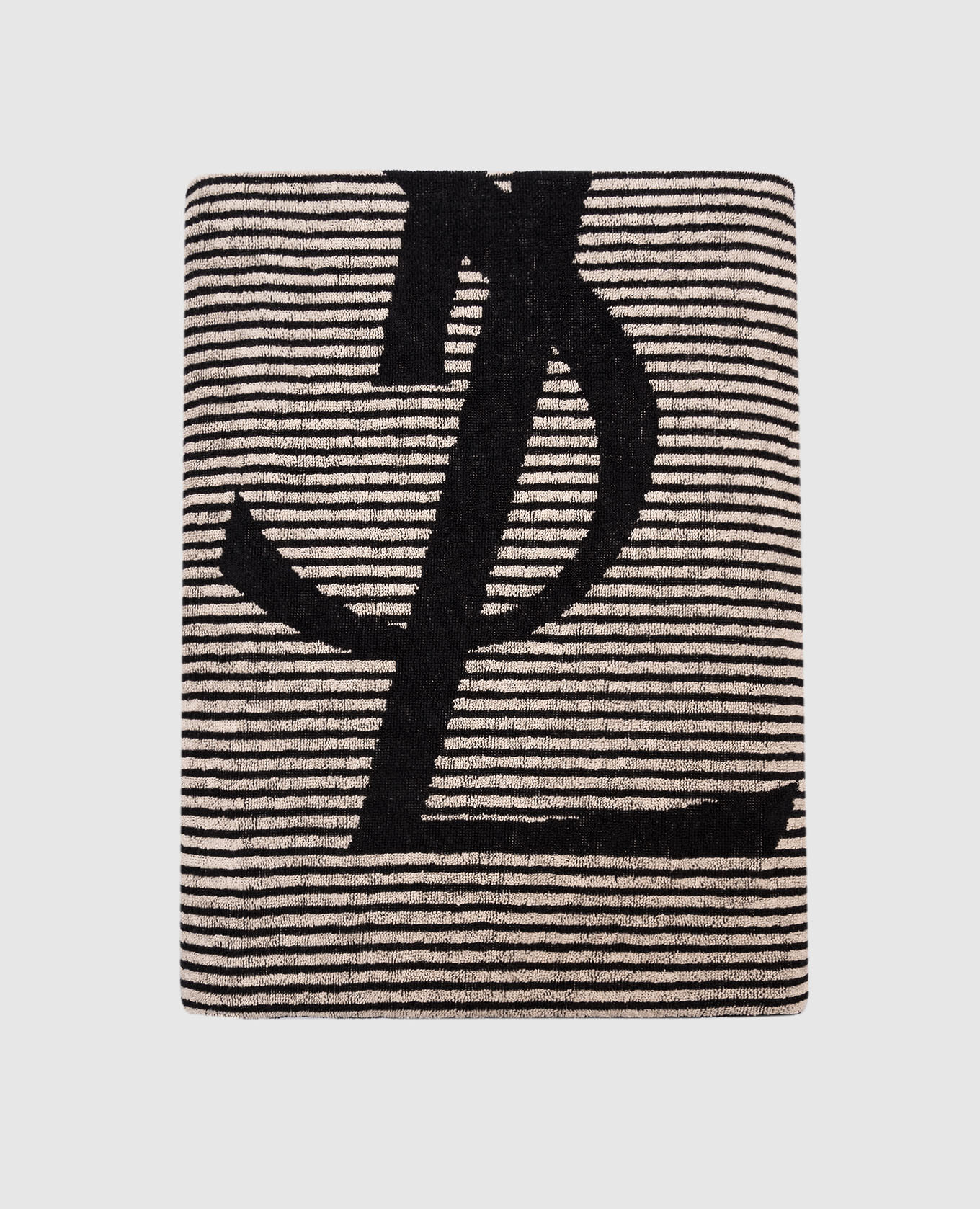 Striped terry towel with monogram logo pattern Saint Laurent