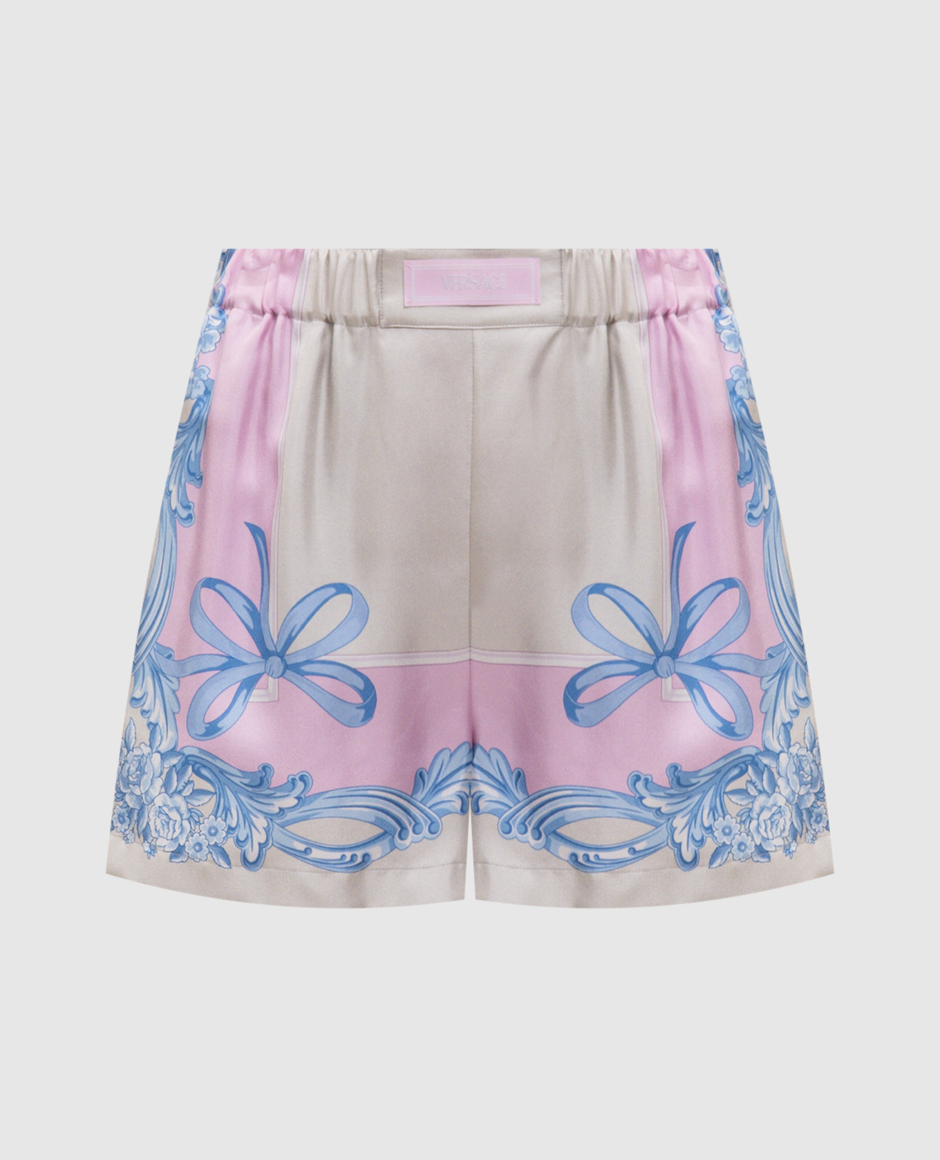 

Gray printed silk shorts Versace, Grey
