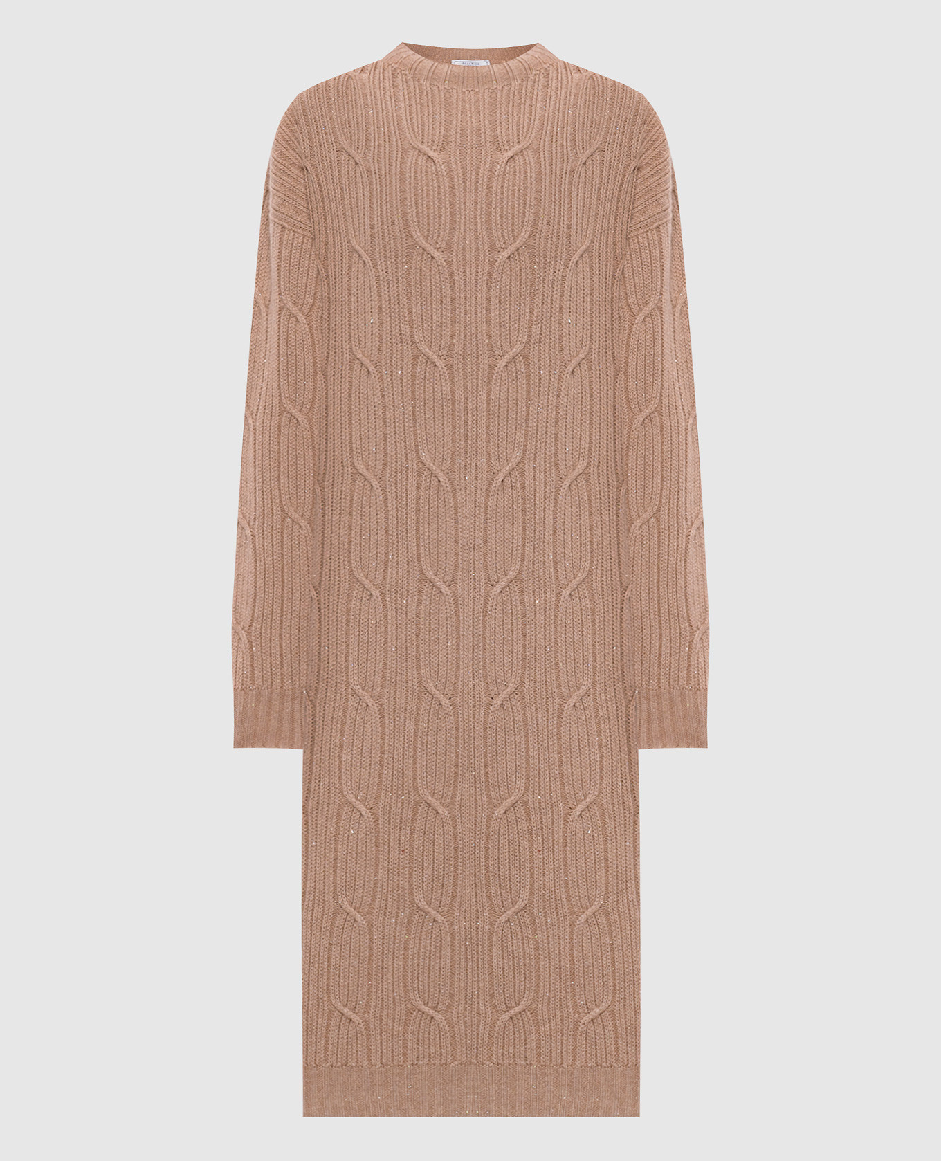 Beige dress with wool, silk and cashmere with lurex Peserico