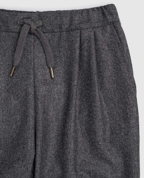 Brunello Cucinelli Children's gray wool pants with lapels B038PP113A