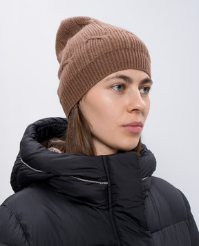 Peserico Brown hat with wool, silk and cashmere with lurex S36185F0709095