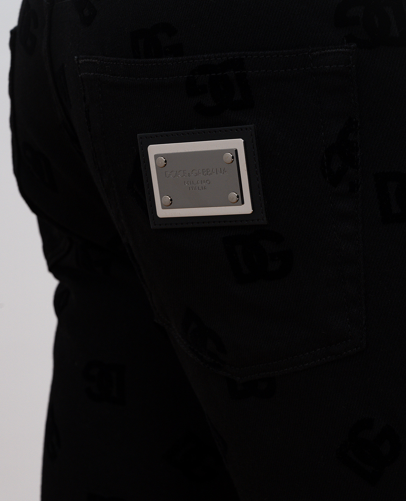 Black slim jeans with DG monogram logo texture pattern Dolce&Gabbana 5