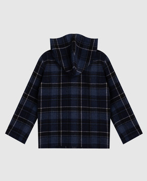 Dolce&Gabbana Children's blue checked wool jacket L42C36FQZAL