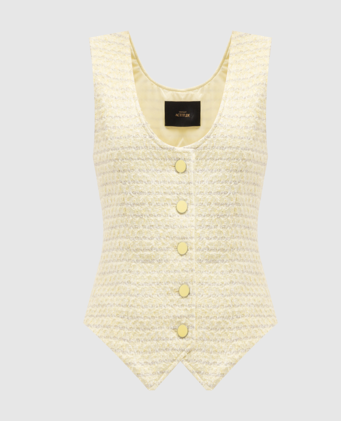 Yellow striped tweed vest Twinset