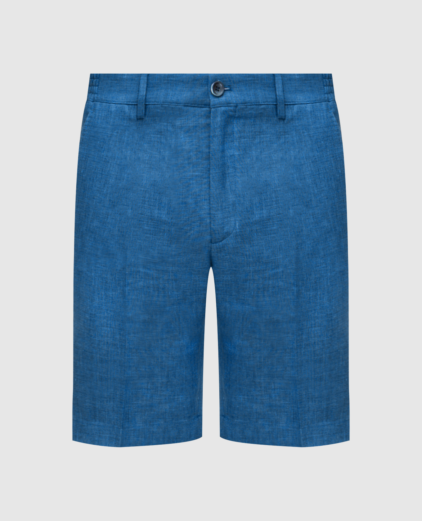 

Blue linen, wool and silk shorts with logo Stefano Ricci