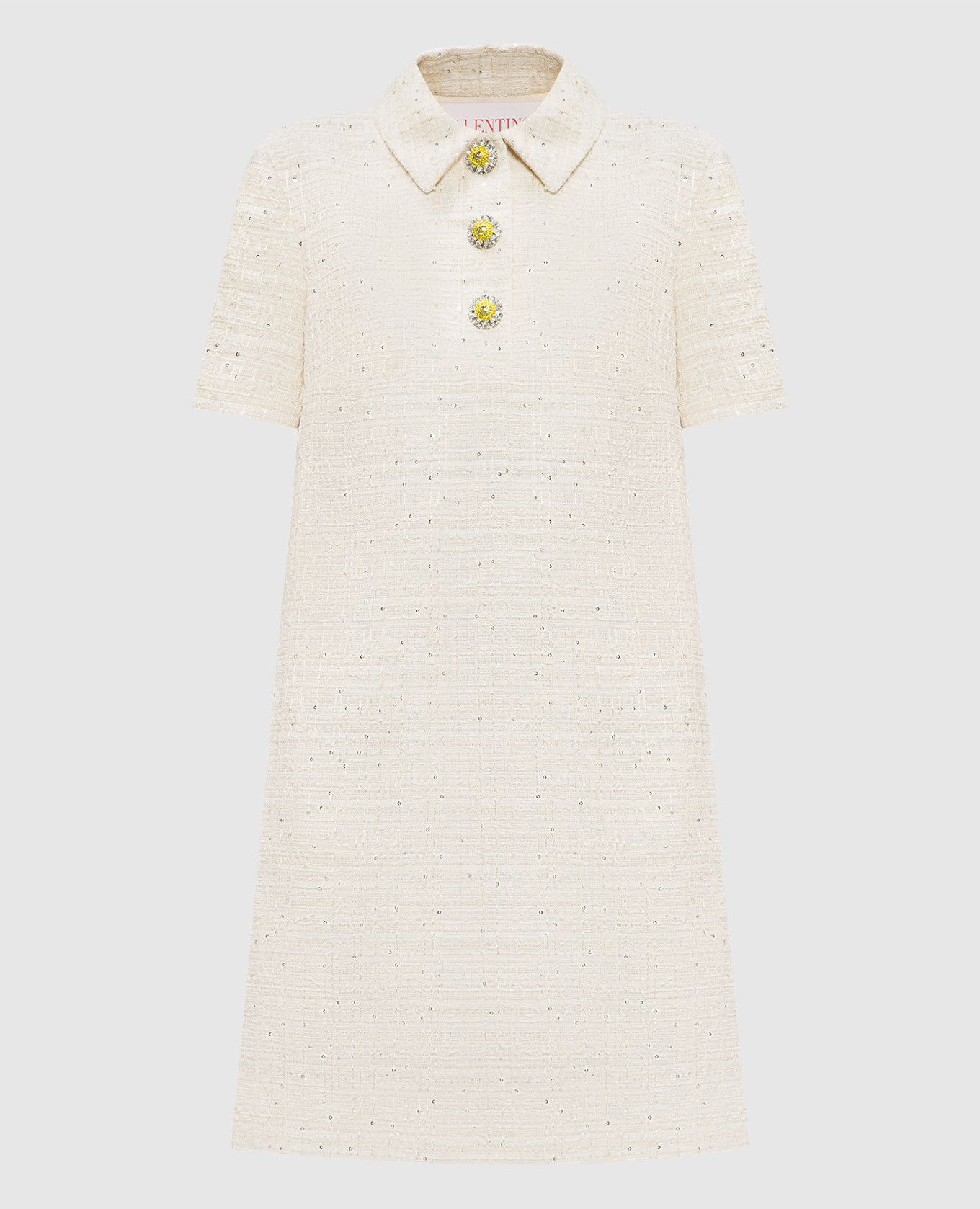 

Beige tweed polo dress with sequins Valentino