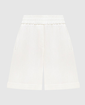 Peserico White linen shorts with a harvester effect P0411600660