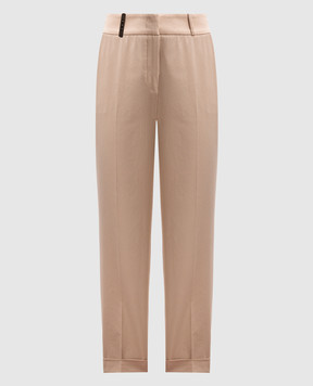 Peserico Beige chinos with lapels P04629U01037