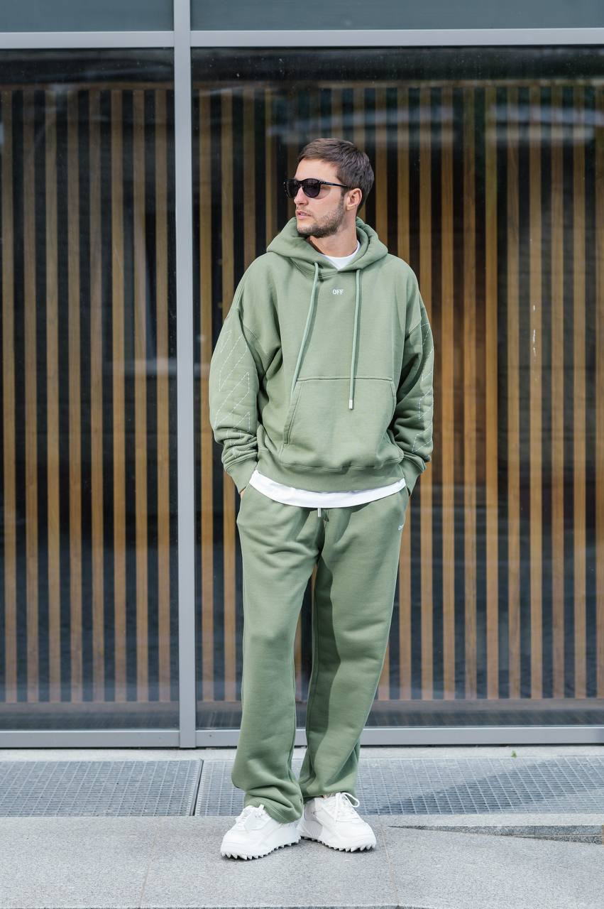 

Green sweatpants with logo embroidery Off-White