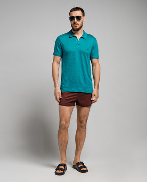 Vilebrequin Brown logo swim shorts MANH9E00