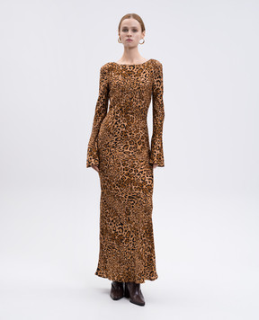 Twinset Brown animal print maxi dress 252TP2471