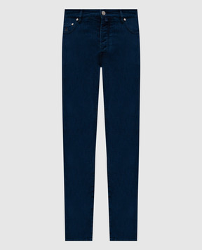 MooRER PAVEL blue jeans with logo patch PAVEL919WASHINGW1