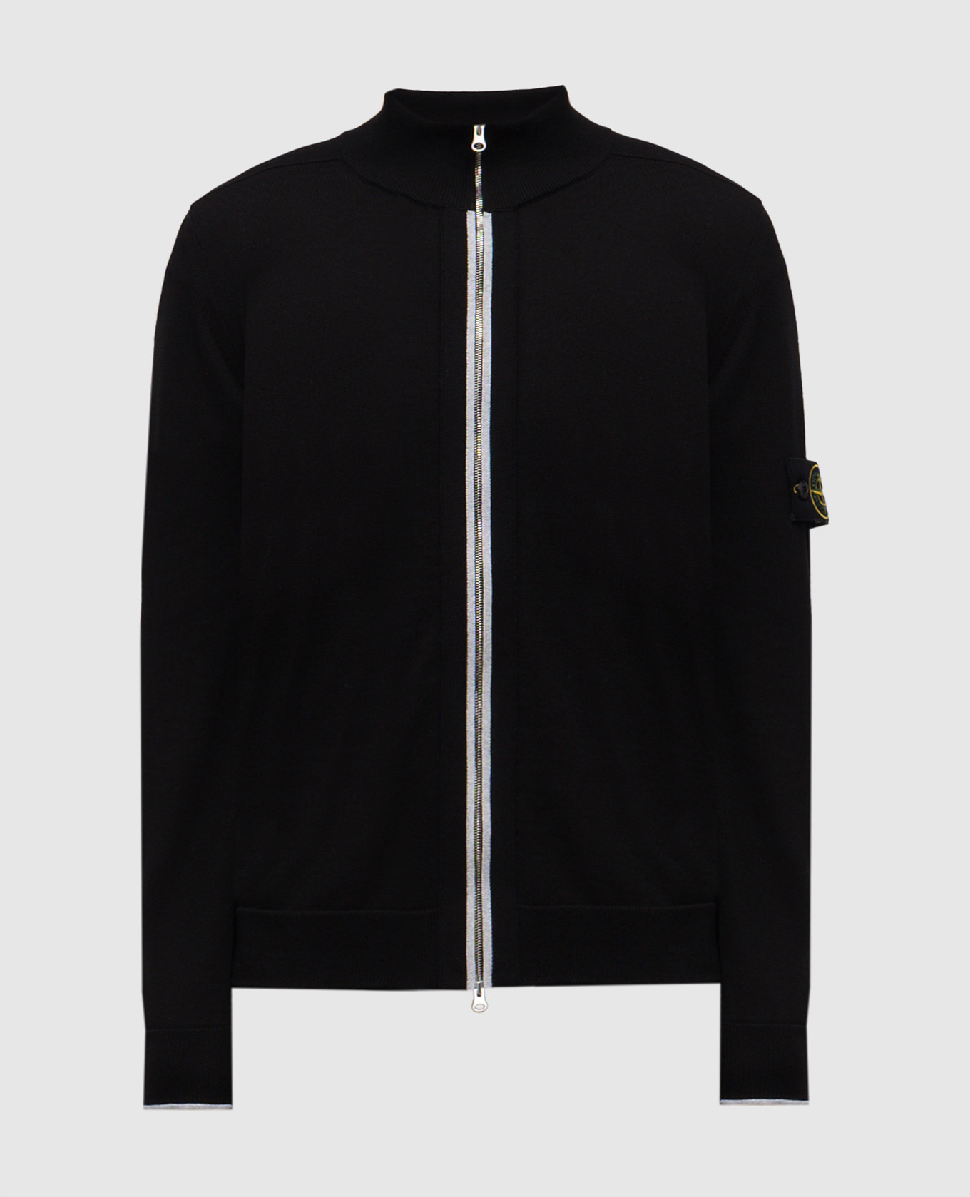 

Black cardigan with logo patch Stone Island