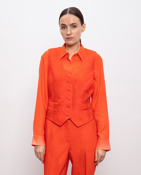 Gabriela Hearst Coleridge orange vintage-effect wool vest 3255017W163