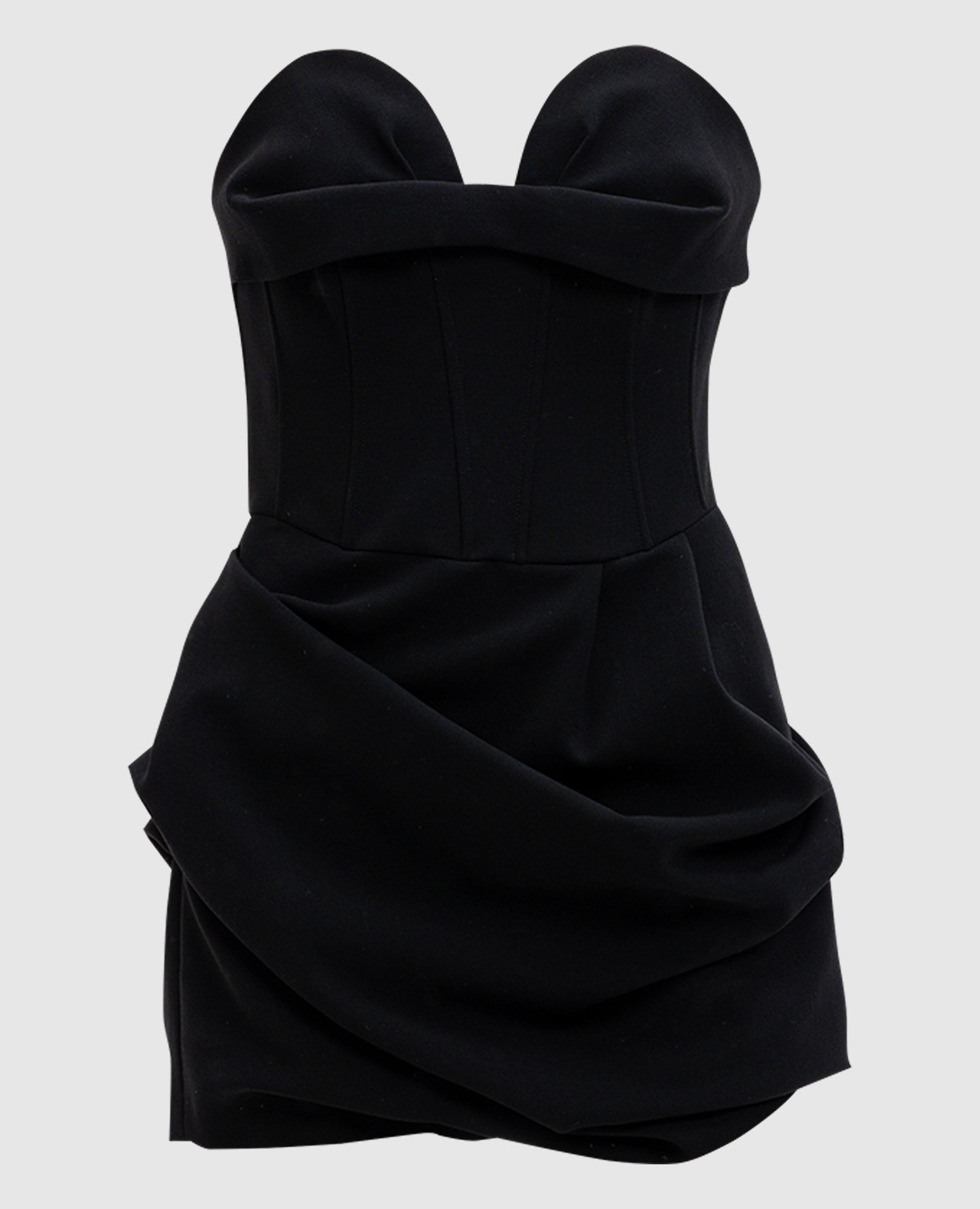 

Black draped wool bustier dress Magda Butrym