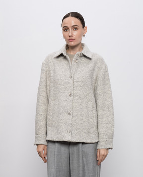 Peserico Gray wool coat with a pattern A2102608396