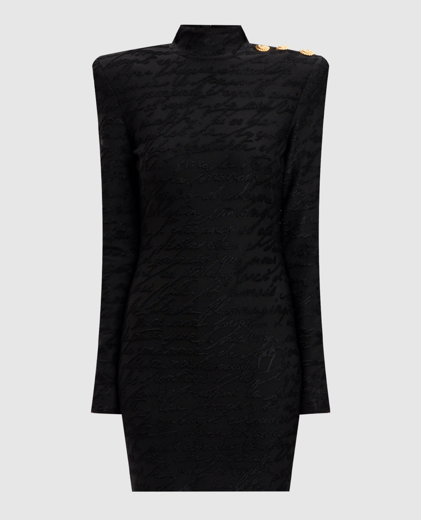 Black mini sheath dress with textured pattern Balmain