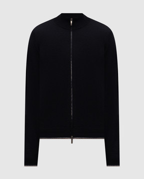 Peserico Blue wool and cashmere cardigan R59402F129A470