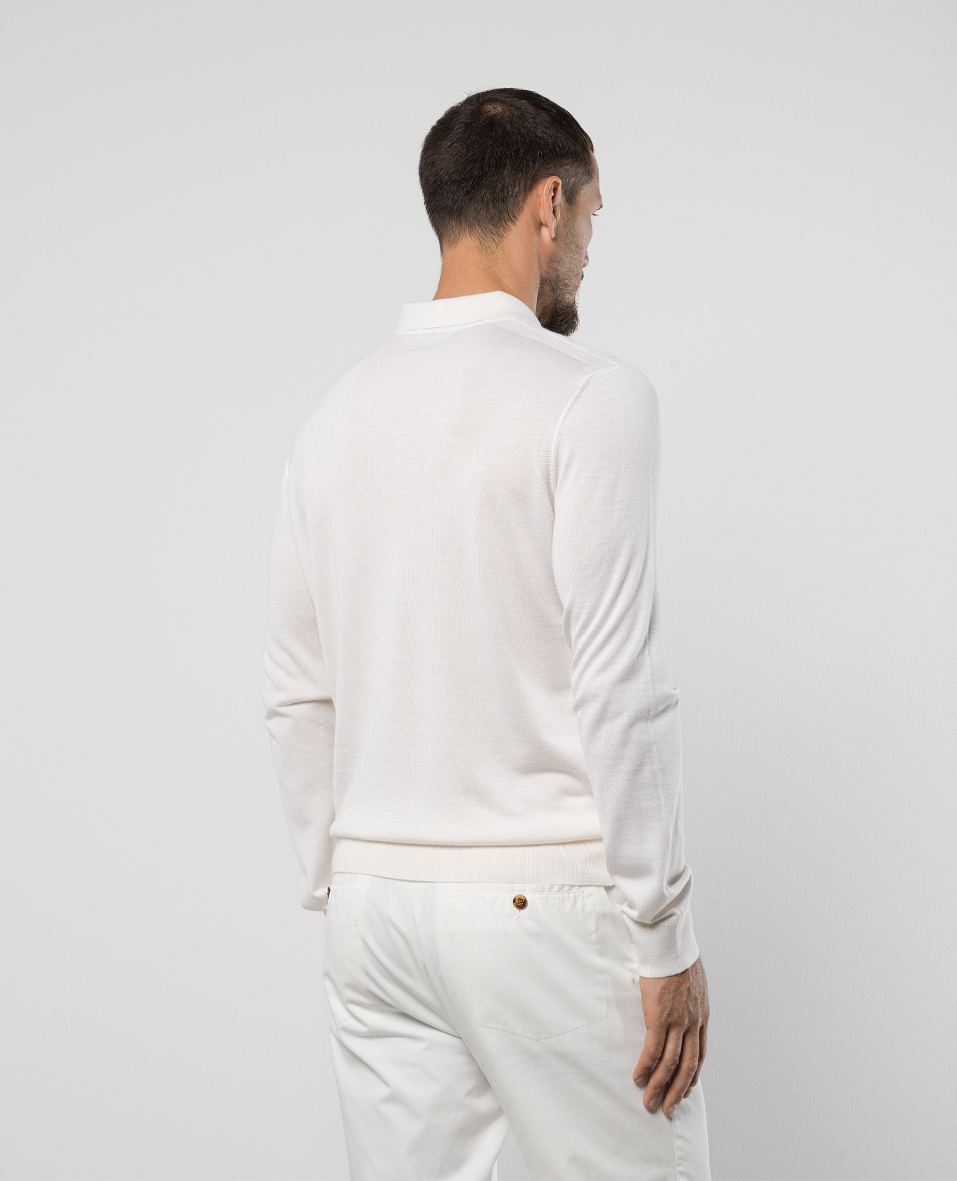 

White cashmere and silk polo shirt Stefano Ricci