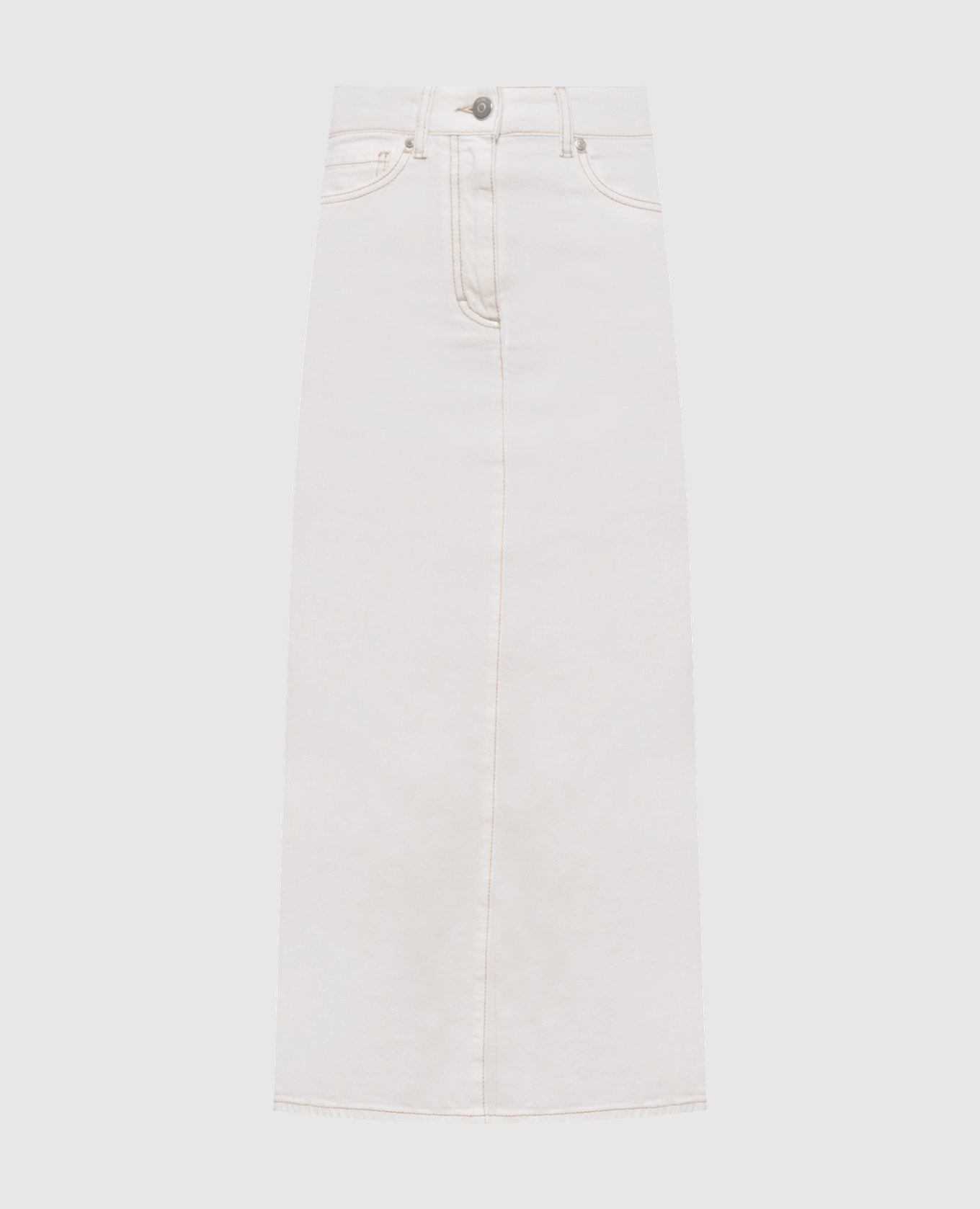 White midi skirt with logo Peserico