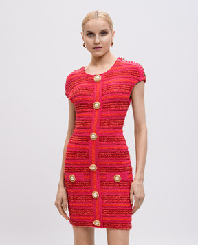 Balmain Pink mini dress with lurex EF0R6140KI46