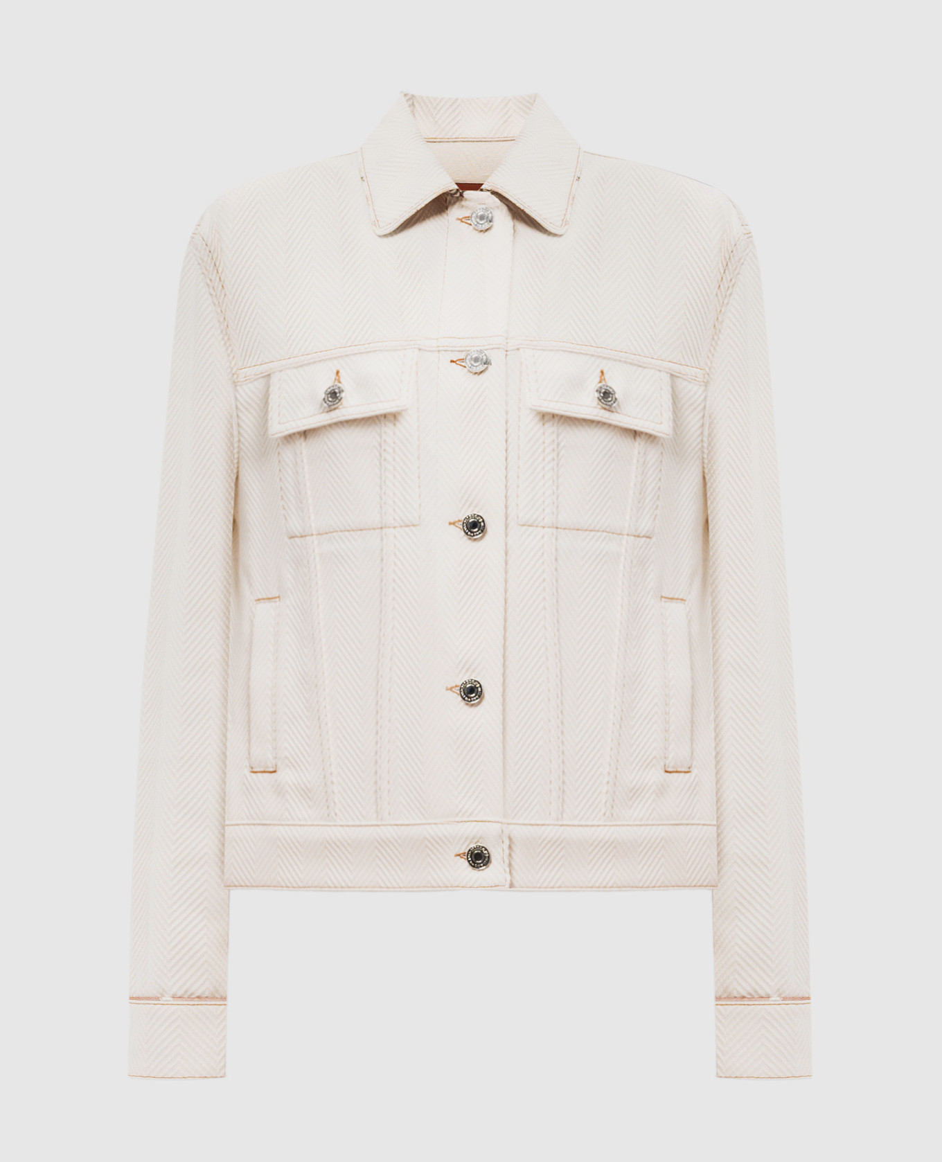 

Beige woven jacket with logo patch Missoni