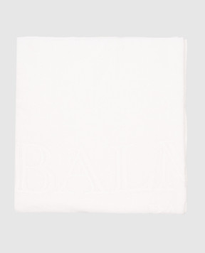 Balmain White terry towel with logo pattern BWP001620