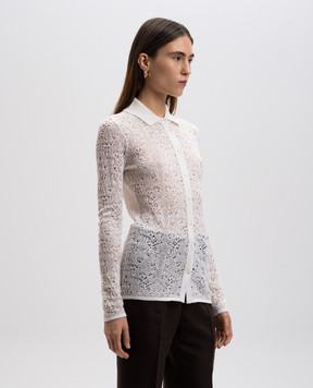 Gabriela Hearst White openwork Gasconine blouse made of silk and wool 1249712A002